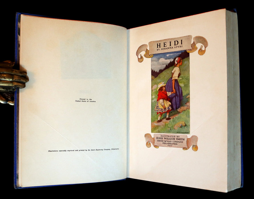 1922 Rare Book - HEIDI by Johanna Spyri illustrated in color by Jessie Willcox Smith.