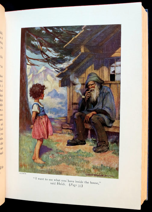 1922 Rare Book - HEIDI by Johanna Spyri illustrated in color by Jessie Willcox Smith.