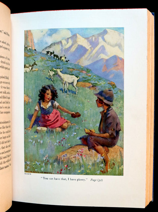 1922 Rare Book - HEIDI by Johanna Spyri illustrated in color by Jessie Willcox Smith.