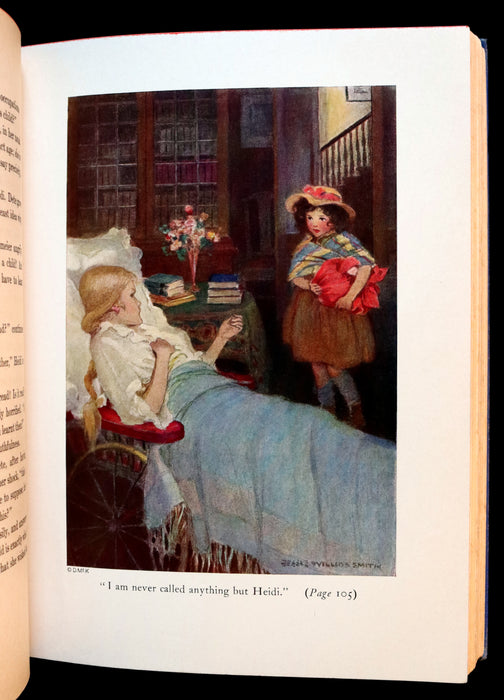 1922 Rare Book - HEIDI by Johanna Spyri illustrated in color by Jessie Willcox Smith.