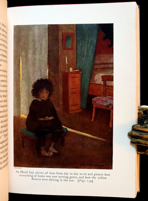 1922 Rare Book - HEIDI by Johanna Spyri illustrated in color by Jessie Willcox Smith.