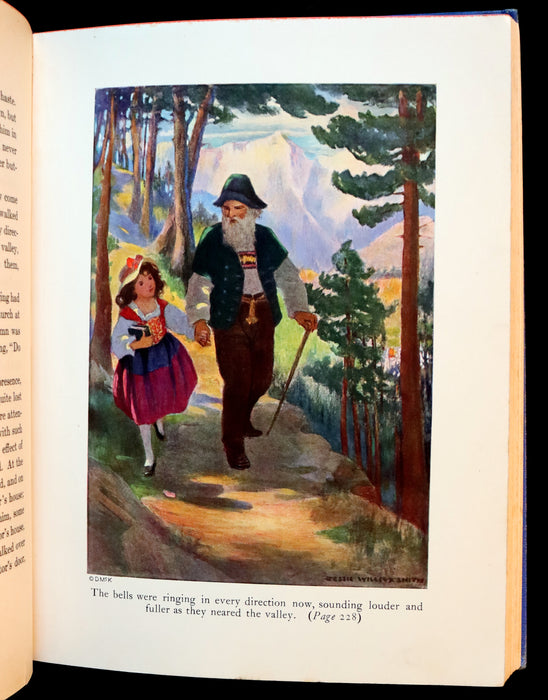 1922 Rare Book - HEIDI by Johanna Spyri illustrated in color by Jessie Willcox Smith.