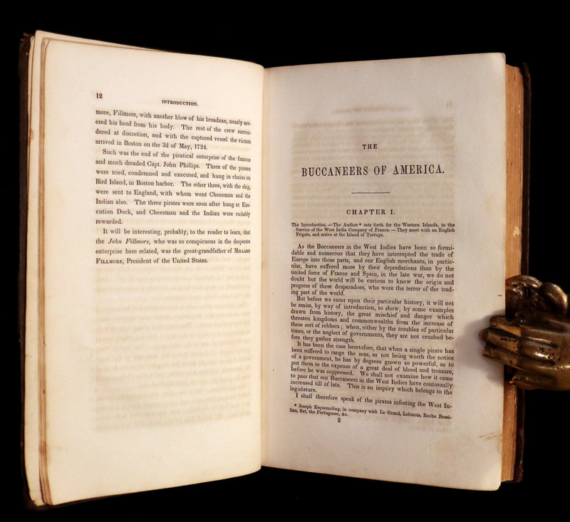 1853 Scarce Book - Pirates -The History Of The Buccaneers Of America. Illustrations & MAP.
