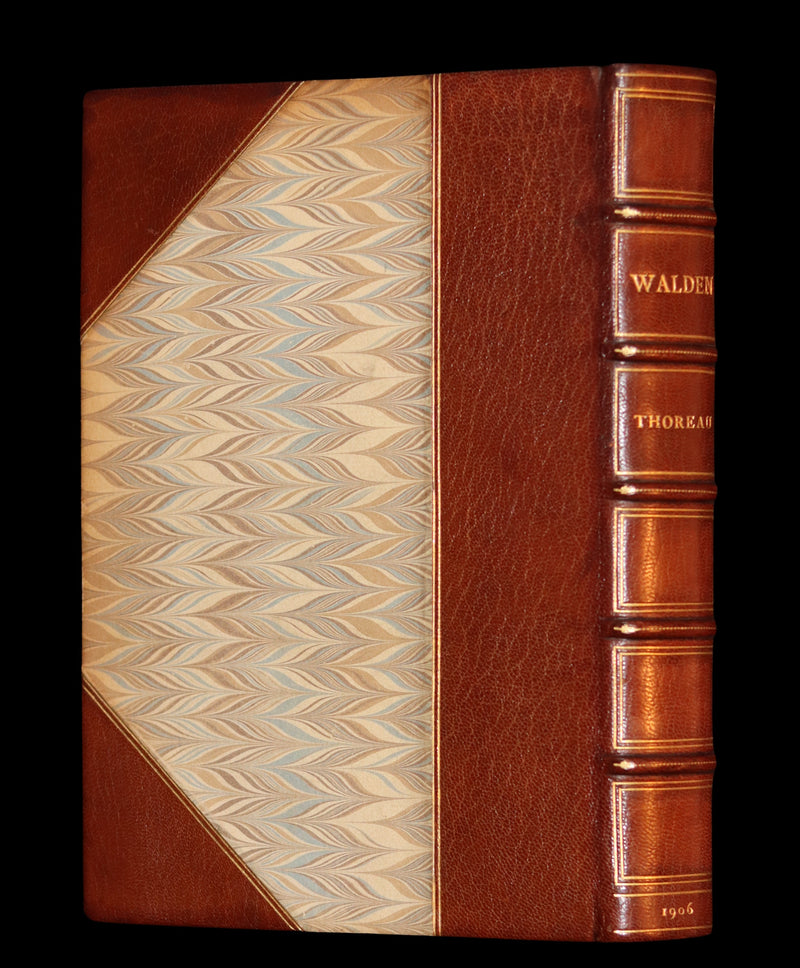 1906 Beautiful Edition bound by SANGORSKI - WALDEN or Life in the Woods by Henry David Thoreau with Photographs.