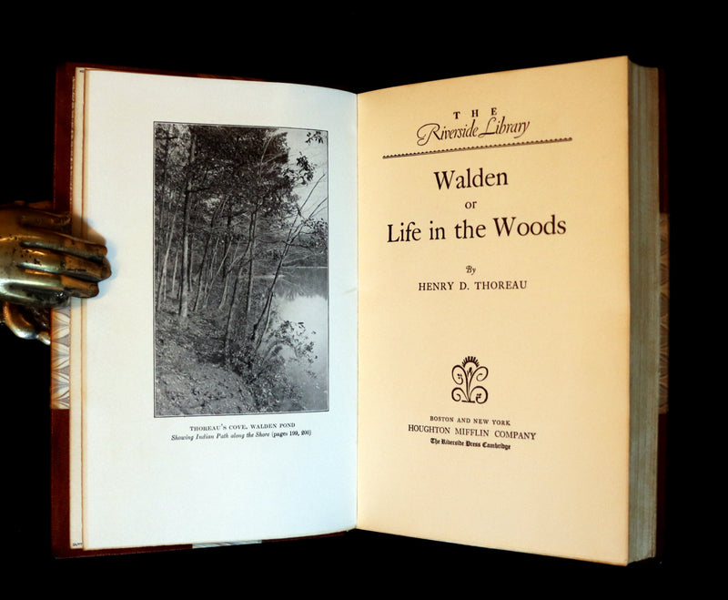 1906 Beautiful Edition bound by SANGORSKI - WALDEN or Life in the Woods by Henry David Thoreau with Photographs.