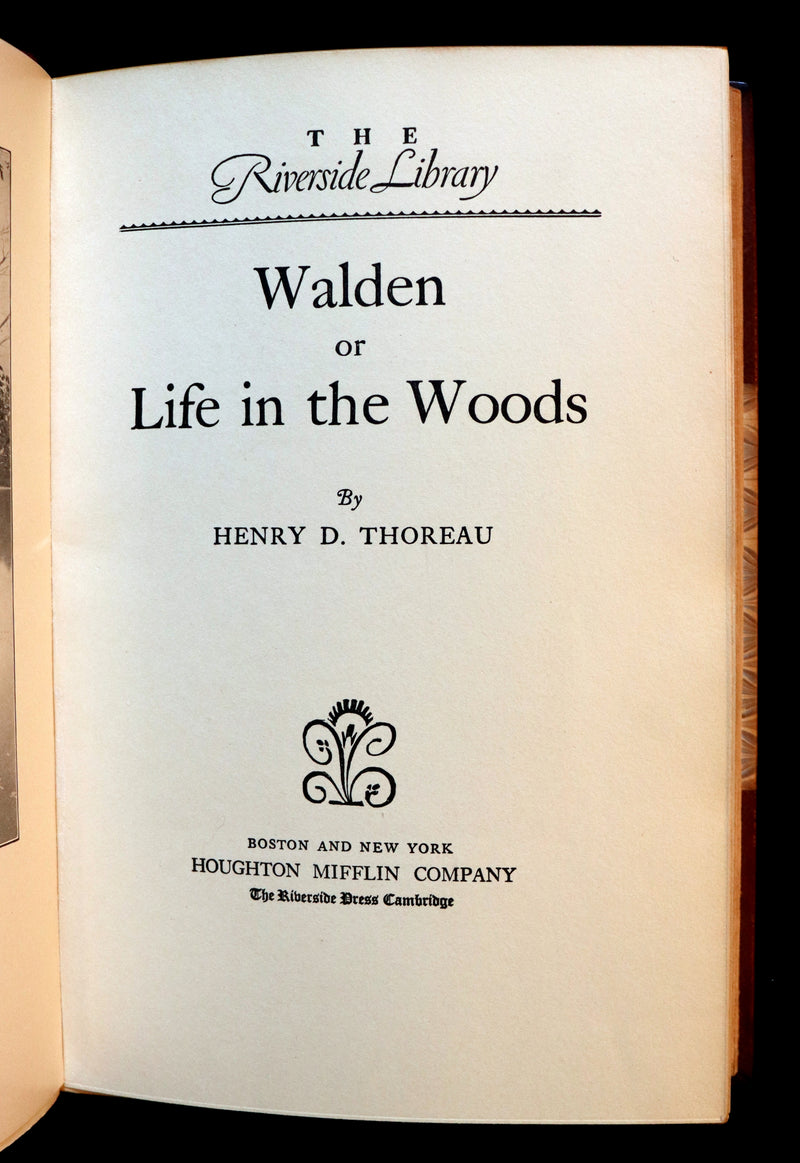 1906 Beautiful Edition bound by SANGORSKI - WALDEN or Life in the Woods by Henry David Thoreau with Photographs.