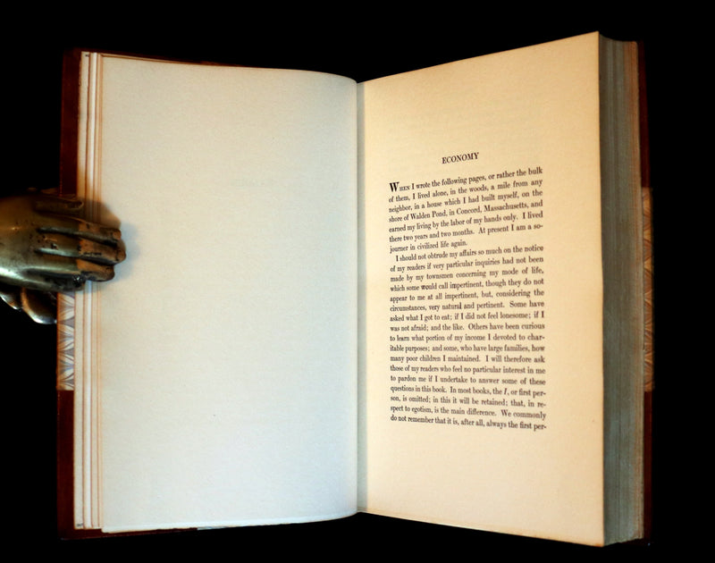 1906 Beautiful Edition bound by SANGORSKI - WALDEN or Life in the Woods by Henry David Thoreau with Photographs.