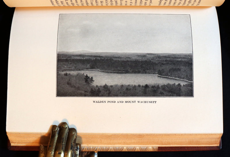 1906 Beautiful Edition bound by SANGORSKI - WALDEN or Life in the Woods by Henry David Thoreau with Photographs.