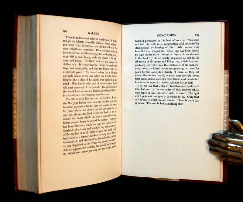 1906 Beautiful Edition bound by SANGORSKI - WALDEN or Life in the Woods by Henry David Thoreau with Photographs.