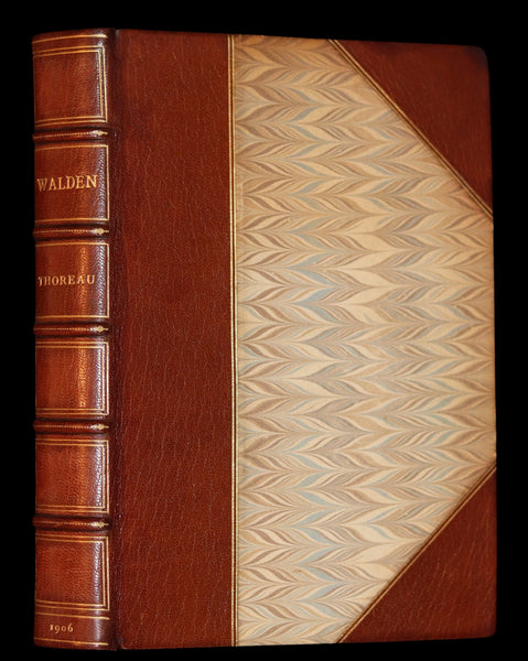 1906 Beautiful Edition bound by SANGORSKI - WALDEN or Life in the Woods by Henry David Thoreau with Photographs.