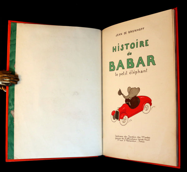 1931 TRUE FIRST EDITION French Book - Histoire de BABAR le Petit Elephant by Jean de Brunhoff.