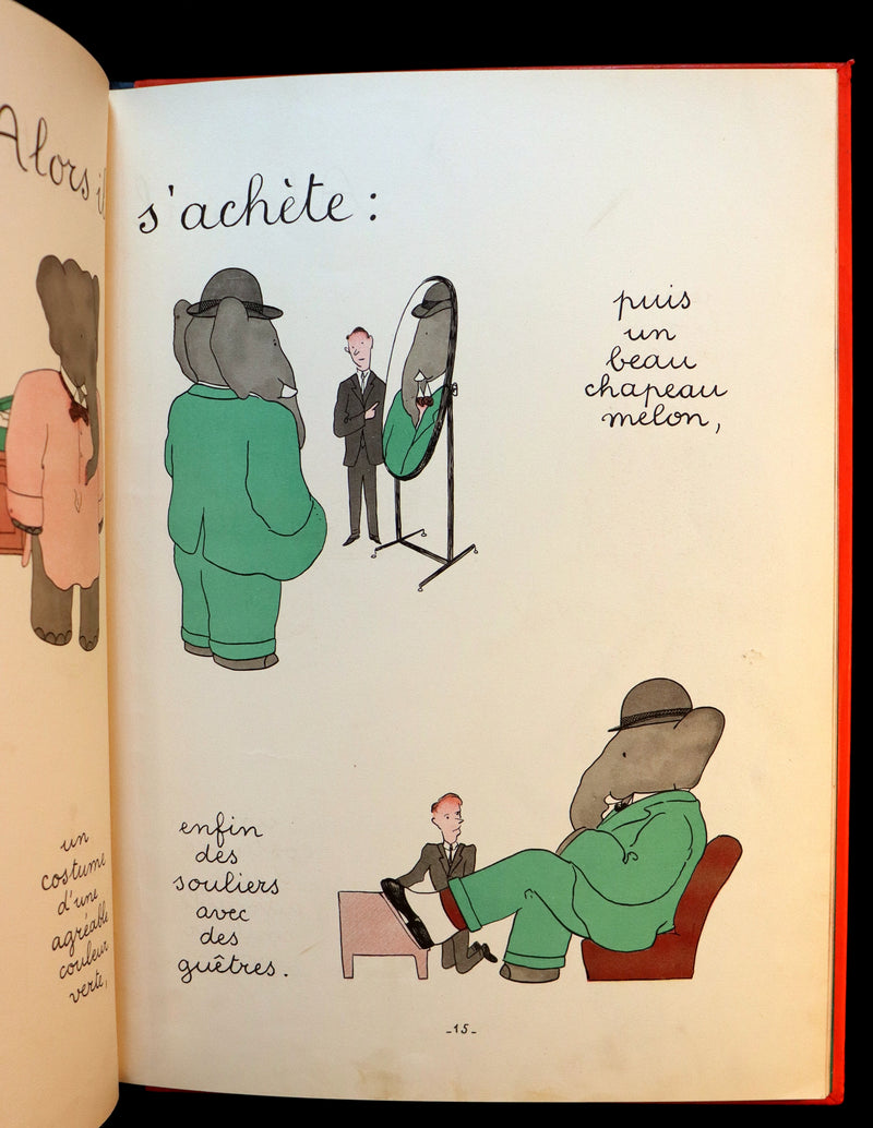 1931 TRUE FIRST EDITION French Book - Histoire de BABAR le Petit Elephant by Jean de Brunhoff.