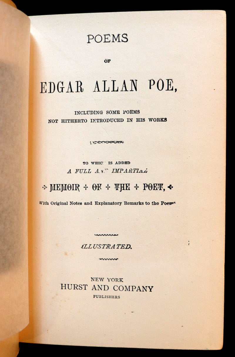 1890 Rare Book - Poems of EDGAR ALLAN POE including some Poems not Hitherto introduced in his Works.