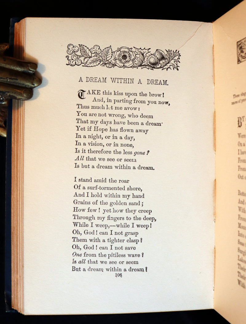 1890 Rare Book - Poems of EDGAR ALLAN POE including some Poems not Hitherto introduced in his Works.