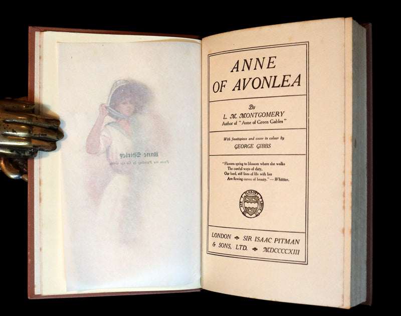 1913 Rare Early Edition - ANNE of AVONLEA by Lucy Maud Montgomery.