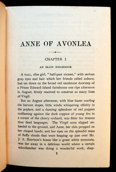 1913 Rare Early Edition - ANNE of AVONLEA by Lucy Maud Montgomery.