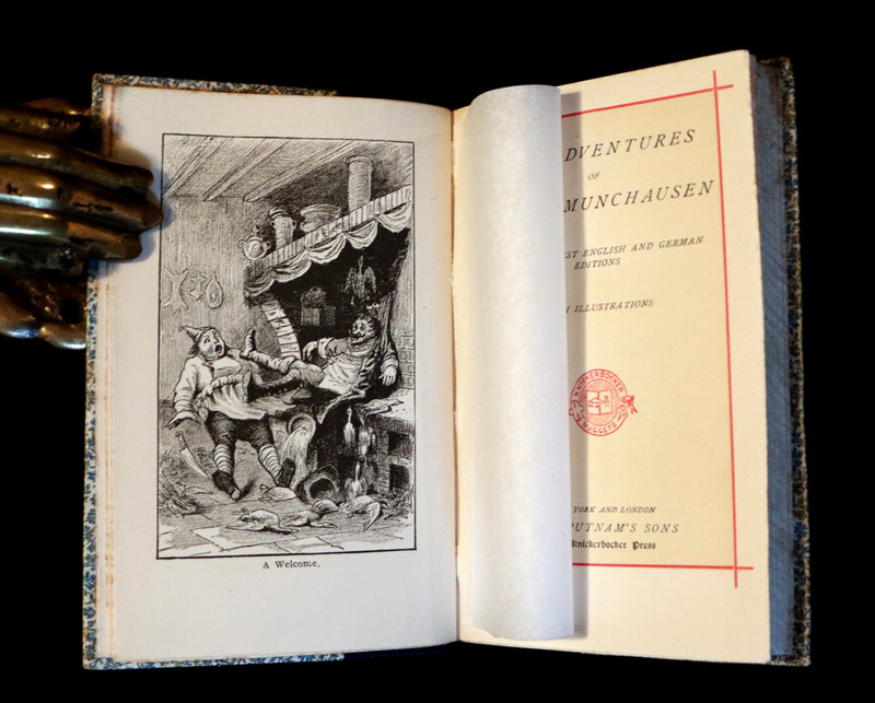 1890 Rare Book - The ADVENTURES of Baron MUNCHAUSEN profusely illustrated.
