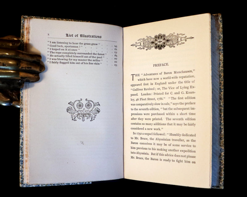 1890 Rare Book - The ADVENTURES of Baron MUNCHAUSEN profusely illustrated.