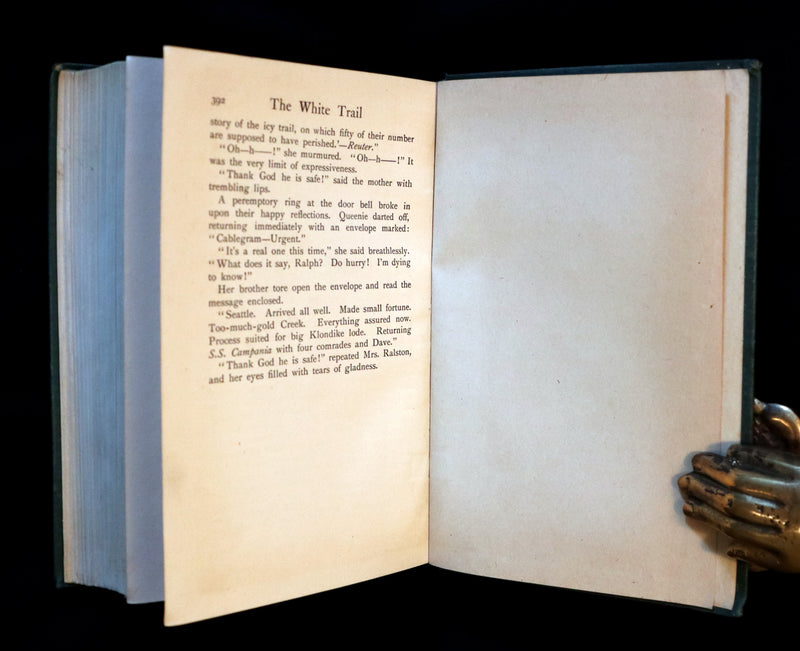 1908 Rare 1stED Book - The White Trail A Story of the Early Days of Klondike by Alexander MacDonald.