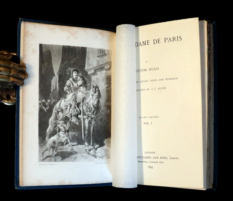 1895 Rare Book set - Notre-Dame de Paris - The Hunchback of Notre-Dame by Victor Hugo. Gothic.