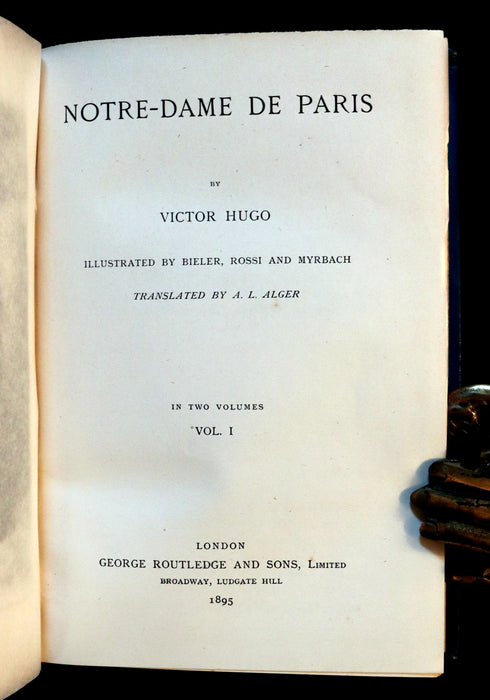 1895 Rare Book set - Notre-Dame de Paris - The Hunchback of Notre-Dame by Victor Hugo. Gothic.