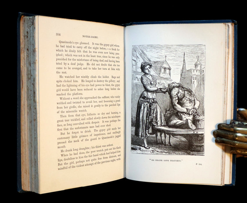 1895 Rare Book set - Notre-Dame de Paris - The Hunchback of Notre-Dame by Victor Hugo. Gothic.