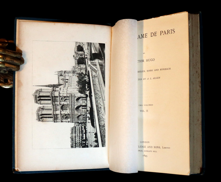 1895 Rare Book set - Notre-Dame de Paris - The Hunchback of Notre-Dame by Victor Hugo. Gothic.