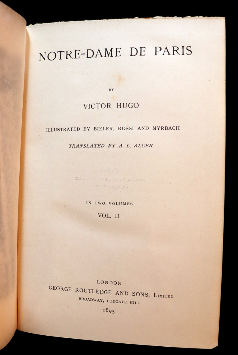 1895 Rare Book set - Notre-Dame de Paris - The Hunchback of Notre-Dame by Victor Hugo. Gothic.