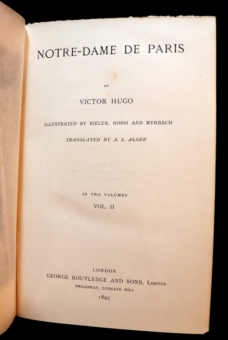 1895 Rare Book set - Notre-Dame de Paris - The Hunchback of Notre-Dame by Victor Hugo. Gothic.