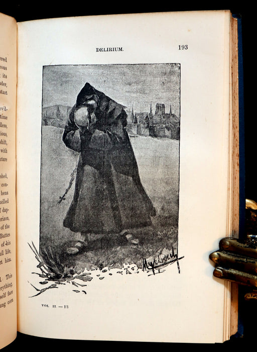 1895 Rare Book set - Notre-Dame de Paris - The Hunchback of Notre-Dame by Victor Hugo. Gothic.