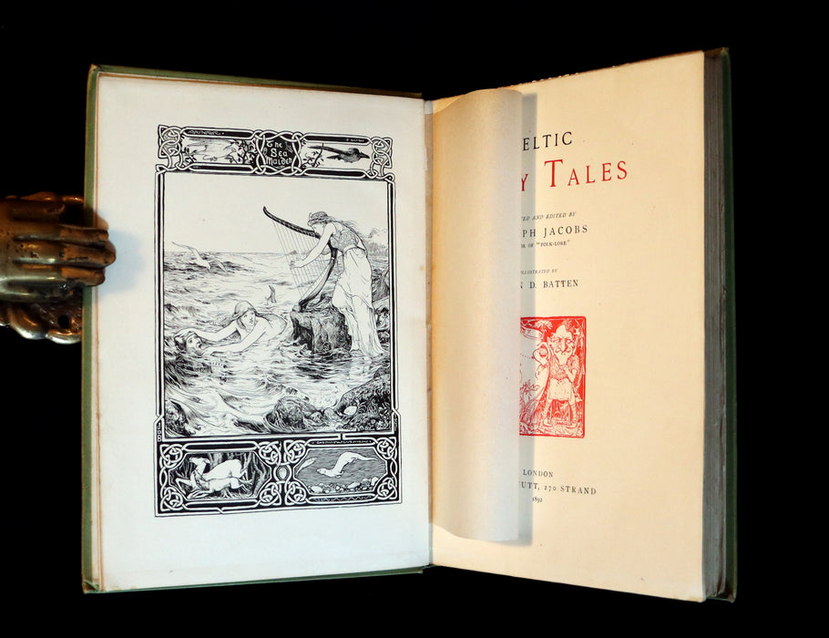 1892 Rare First Edition - CELTIC FAIRY TALES by Joseph Jacobs Illustrated by John D. Batten.