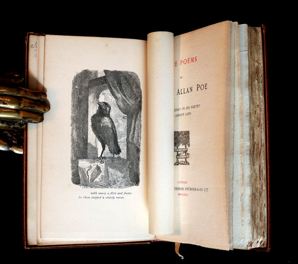 1892 Rare Book - The POEMS Of EDGAR ALLAN POE with An Essay on His Poetry by ANDREW LANG.