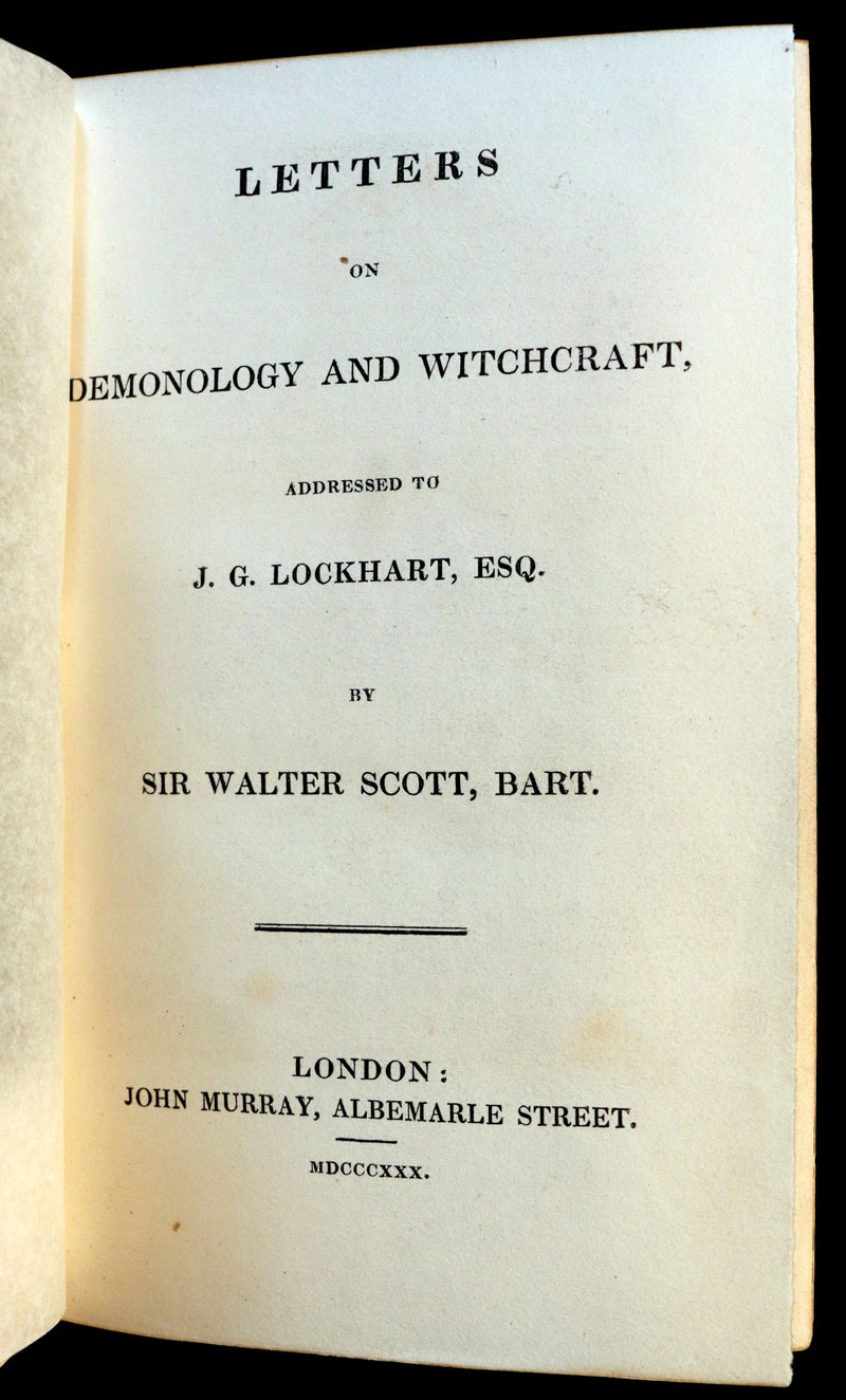 1830 1stED with 3 States illustrations by CRUIKSHANK - Letters on DEMONOLOGY & WITCHCRAFT by W. Scott bound by WOOD.