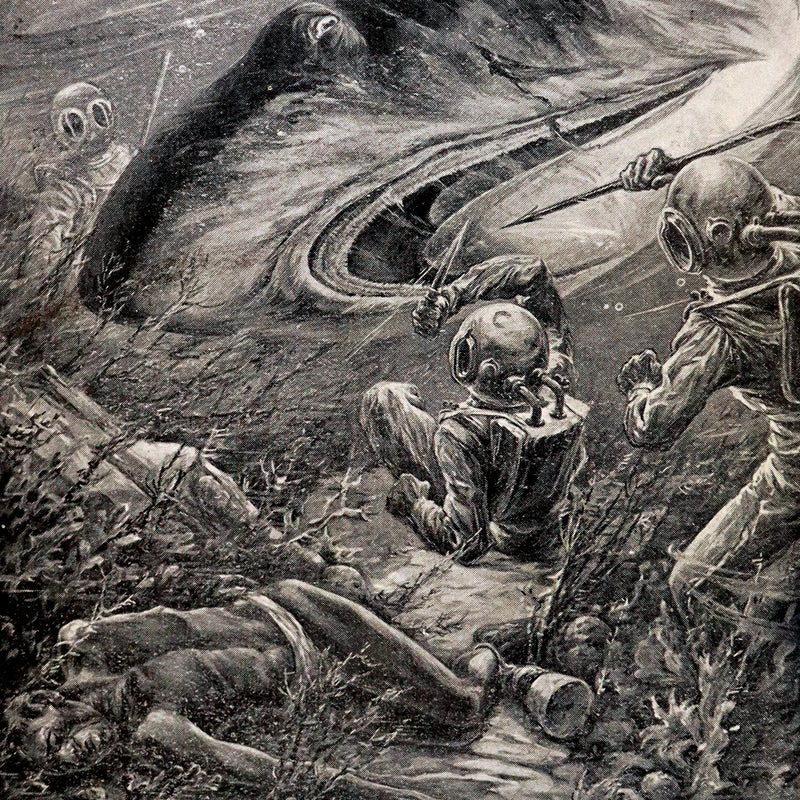 1905 Rare Book - Twenty Thousand Leagues Under the Sea by Jules Verne. Green variant.