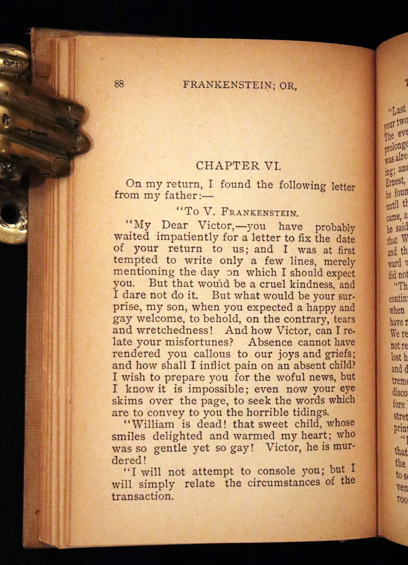 1900 Scarce Gothic Book - FRANKENSTEIN or, The Modern Prometheus by Mary Shelley.