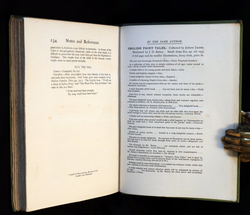 1894 Scarce First Edition - MORE CELTIC FAIRY TALES by Joseph Jacobs Illustrated by John D. Batten.