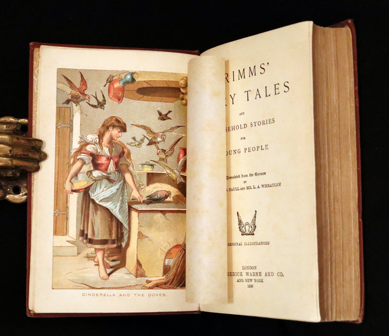 1896 Scarce Victorian Book - The Brothers Grimm's FAIRY TALES and Household Stories, illustrated.