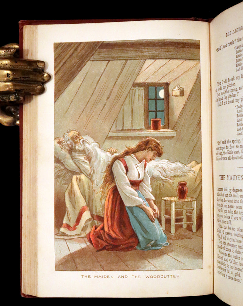 1896 Scarce Victorian Book - The Brothers Grimm's FAIRY TALES and Household Stories, illustrated.