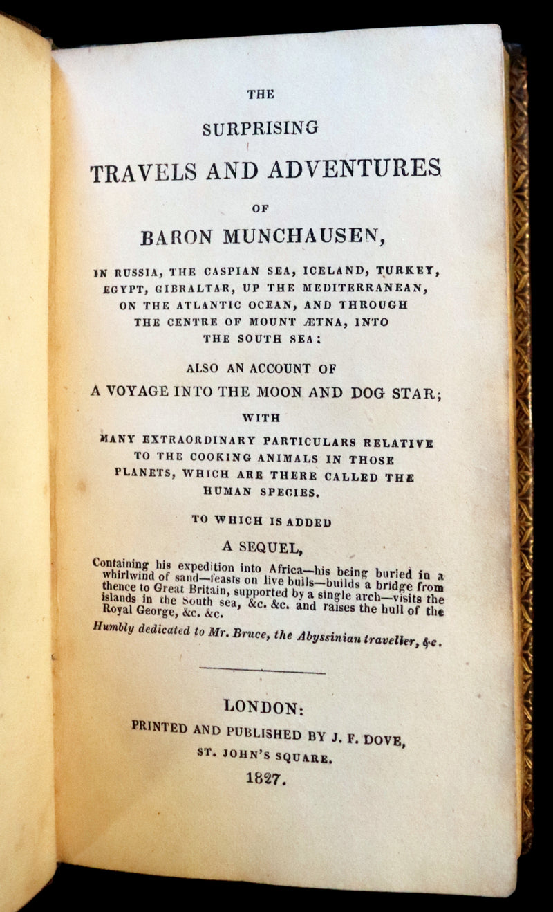 1827 Scarce Dove Edition - The Surprising TRAVELS and ADVENTURES of Baron MUNCHAUSEN.
