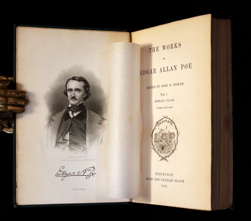 1883 Rare Book Set - The Works of Edgar Allan Poe (including Poems, Tales of Mystery and Imagination, Other).