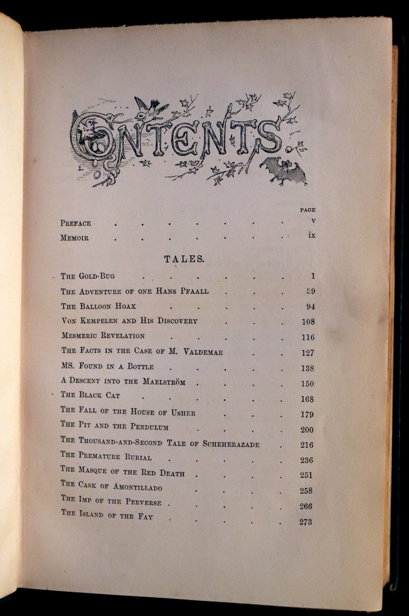1883 Rare Book Set - The Works of Edgar Allan Poe (including Poems, Tales of Mystery and Imagination, Other).