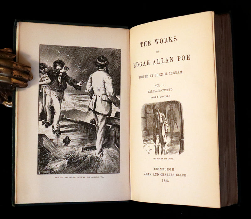 1883 Rare Book Set - The Works of Edgar Allan Poe (including Poems, Tales of Mystery and Imagination, Other).