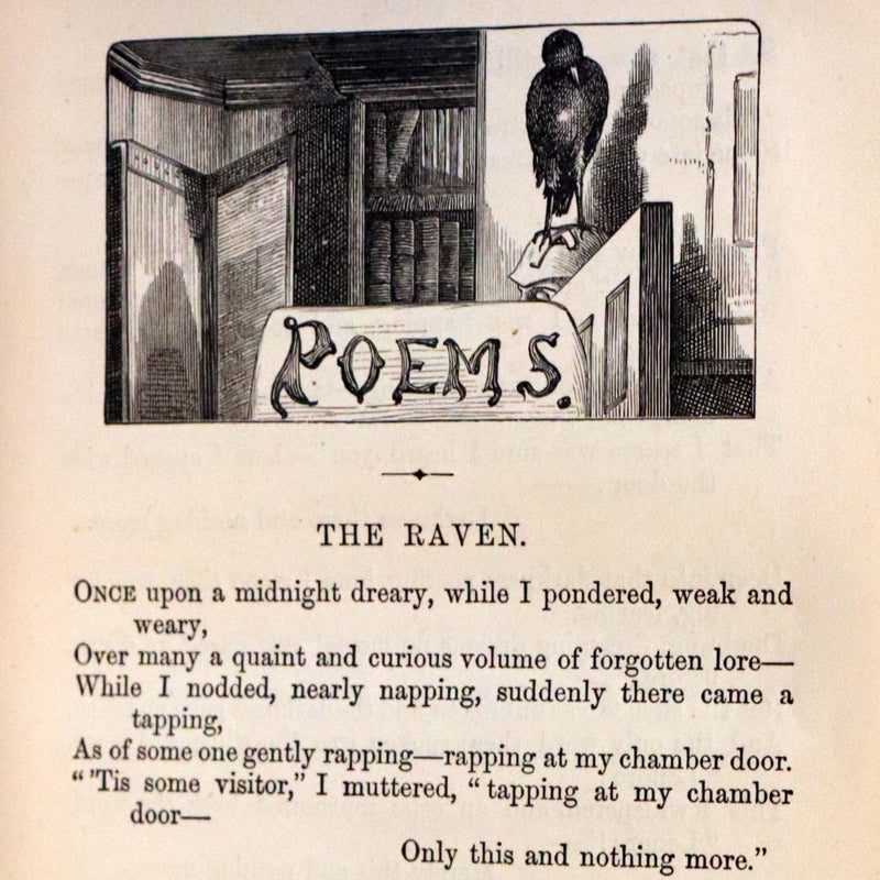 1883 Rare Book Set - The Works of Edgar Allan Poe (including Poems, Tales of Mystery and Imagination, Other).