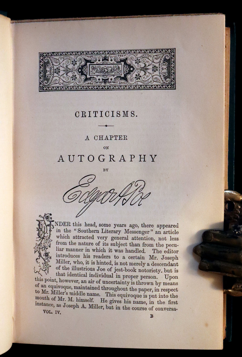 1883 Rare Book Set - The Works of Edgar Allan Poe (including Poems, Tales of Mystery and Imagination, Other).