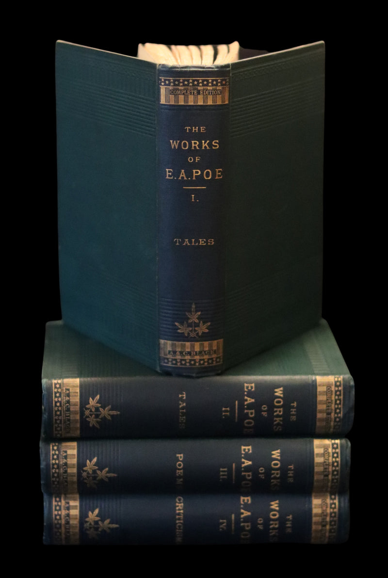 1883 Rare Book Set - The Works of Edgar Allan Poe (including Poems, Tales of Mystery and Imagination, Other).