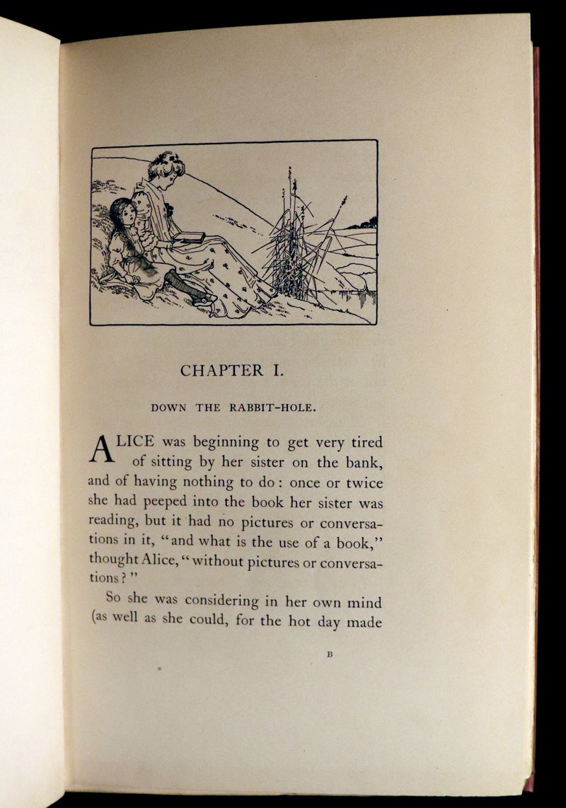 1908 Scarce Book - Alice's Adventures in Wonderland Illustrated by Amy Millicent Sowerby. 1st US Edition.