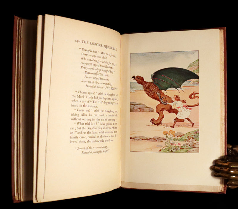 1908 Scarce Book - Alice's Adventures in Wonderland Illustrated by Amy Millicent Sowerby. 1st US Edition.