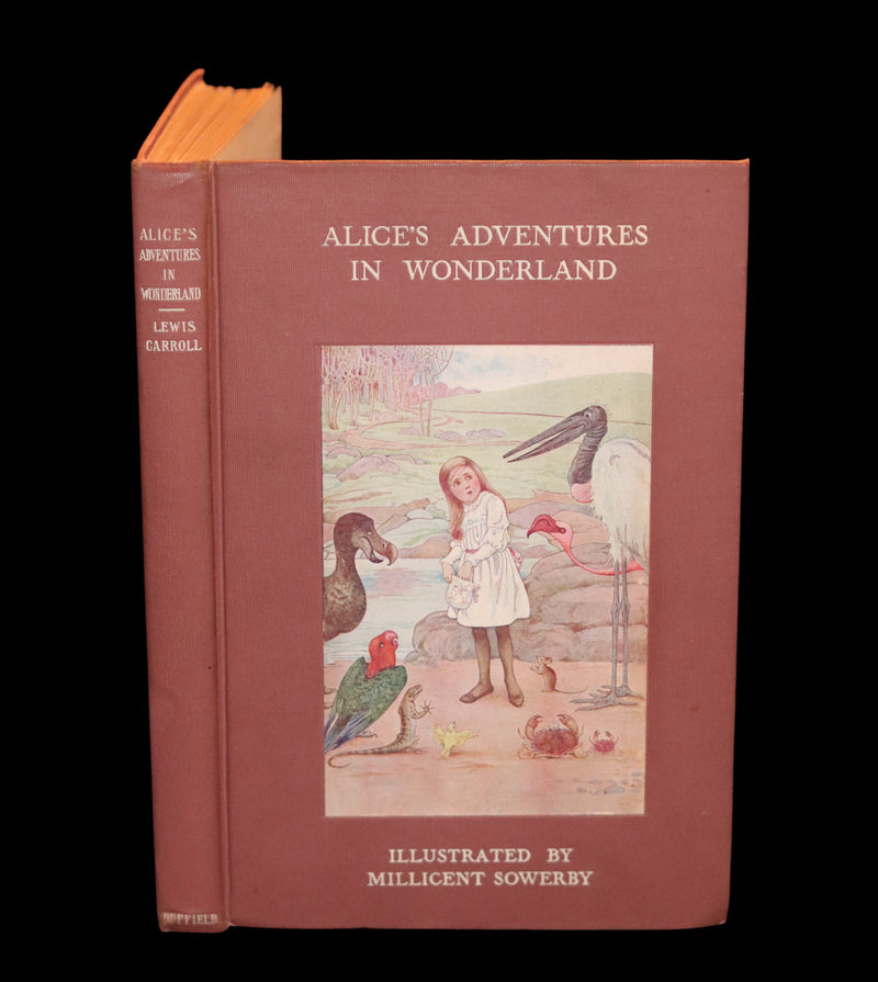 1908 Scarce Book - Alice's Adventures in Wonderland Illustrated by Amy Millicent Sowerby. 1st US Edition.