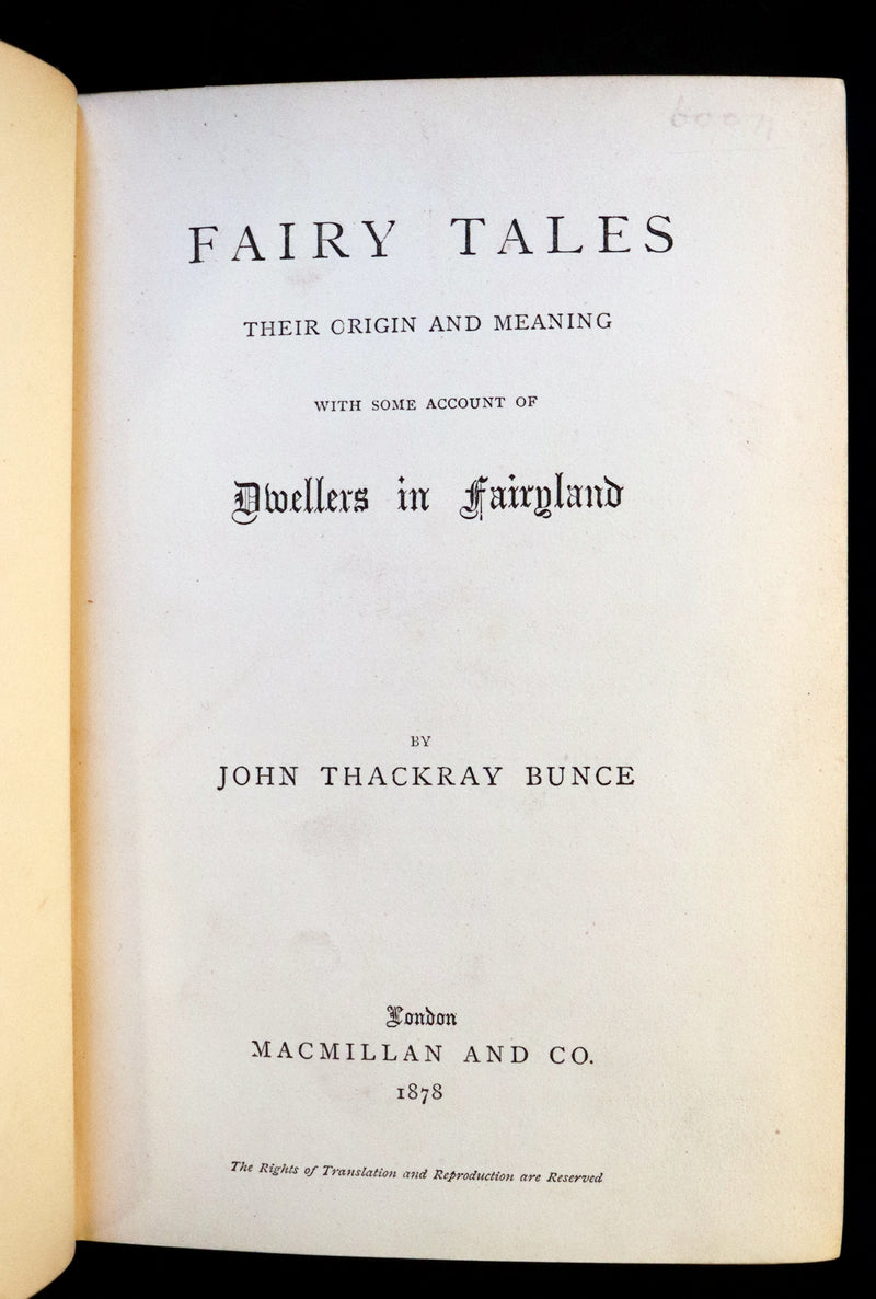 1878 Rare 1stED Book - FAIRY TALES, Their Origin and Meaning with Some Account of Dwellers in Fairyland.