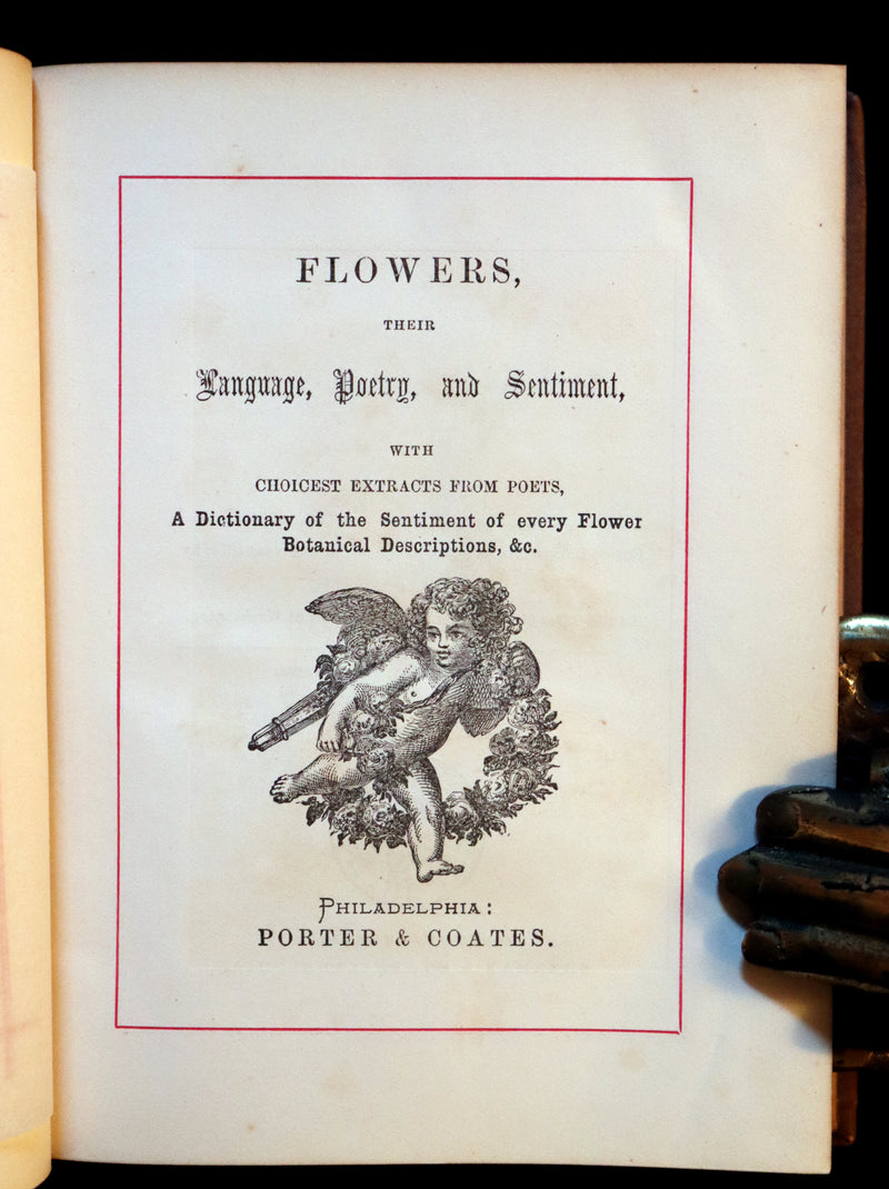 1870 Scarce Floriography Book - FLOWERS, Their Language, Poetry, and Sentiment.